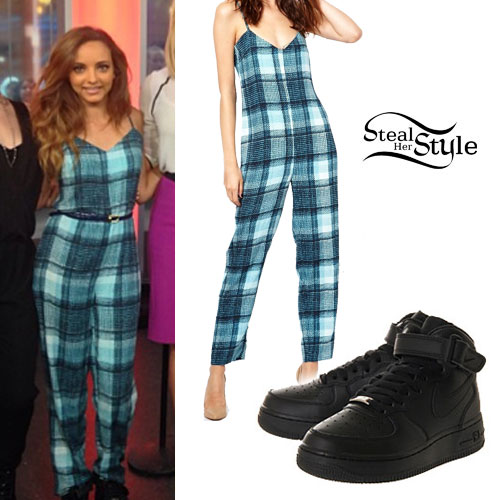 Jade Thirlwall: Checked Jumpsuit, Black Airforce