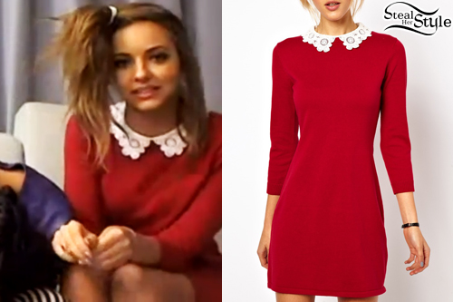 red collar dress