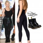 Perrie Edwards: Black Bodysuit, Black Boots
