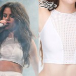 Selena Gomez: White Mesh Crop Top