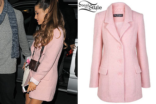 Ariana Grande: Pink Wool Coat 