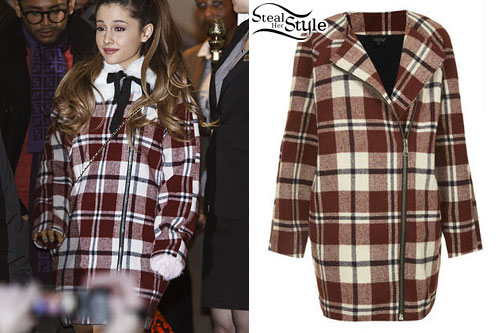 Ariana Grande: Check Print Coat