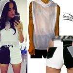 Becky G: Mesh Hoodie, Colorblock Shorts