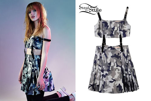 Bella Thorne: Camo Two-Piece Dress