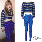 Bella Thorne: Striped Sweater, Peplum Pants