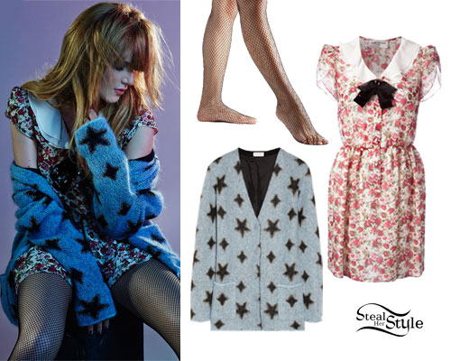 Bella Thorne: Star Cardigan, Floral Dress