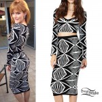 Bella Thorne: Stripe Print Sweater & Skirt
