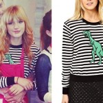 Bella Thorne: Striped Dinosaur Sweater