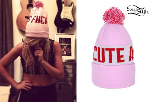 Ellie Goulding: Pink Cute As Fuck Beanie