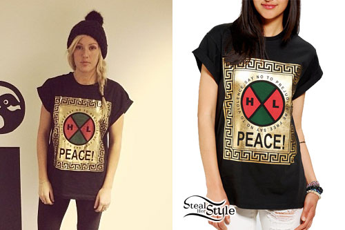 Ellie Goulding: Gold Foil Peace T-Shirt