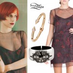 Hayley Williams: Sheer Rose Print Dress