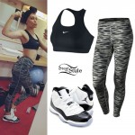 Jessie J: Stripe Print Leggings, Patent Jordans