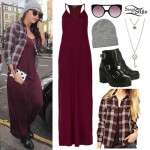 Jesy Nelson: Maxi Dress, Checked Shirt