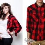 LIGHTS: Red & Black Plaid Shirt