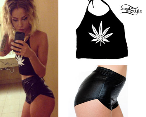 Lil Debbie: Weed Halter Top, Booty Shorts