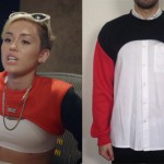 Miley Cyrus: Red & Black Shrug Sweater