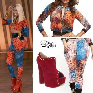 Nicki Minaj: Animal Print Jacket & Leggings | Steal Her Style