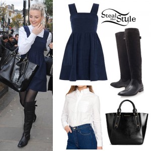 Sagoma Di Cartone A Grandezza Naturale - Perrie Edwards (Vestito Blu) | Ritaglio Celebrity Per Feste E Collezionisti | Celebrity Cutouts - 6