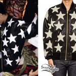 Rihanna: Star Print Leather Jacket