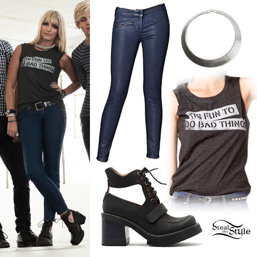 Rydel Lynch: Bad Things Tee, Cutout Boots | Steal Her Style