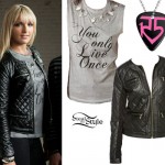 Rydel Lynch: YOLO Jewel Tee, Leather Jacket