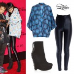 Willow Smith: Blue Print Kimono, Disco Pants