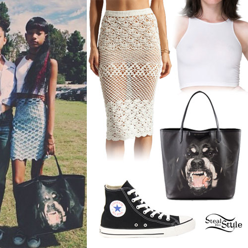 Willow Smith: Rottweiler Tote Bag Outfit
