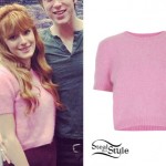 Bella Thorne: Pink Short Sleeve Sweater