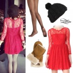 Carly Rae Jepsen: Red Lace Dress Outfit