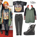 Hayley Williams: Acid Crop Jeans, Zipper Boots