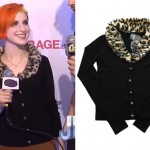 Hayley Williams: Leopard Fur Collar Cardigan