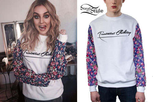 Perrie Edwards: Floral Sleeved Sweater 