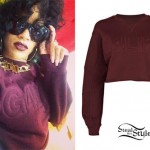 Rihanna: Burgundy G4LIFE Sweater