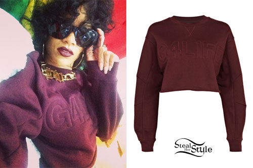 Rihanna: Burgundy G4LIFE Sweater