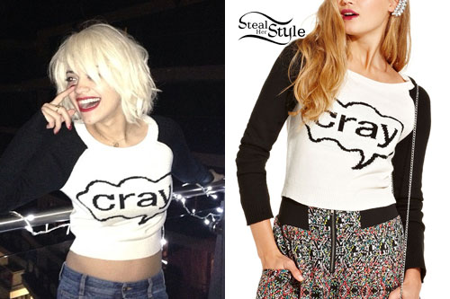 Rita Ora: 'Cray' Raglan Sweater