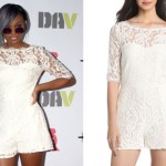 Sierra McClain: White Lace Romper