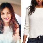 Victoria Justice: Spike Shoulder Sweater