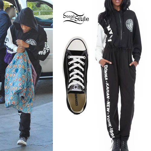 Willow Smith: DKNY Hoodie Jumpsuit