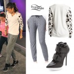 Zendaya: Leopard Sweater, Zipper Joggers