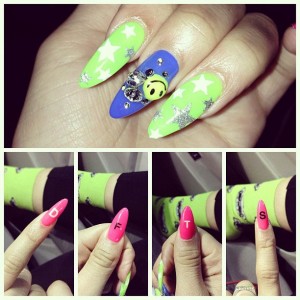 Zendaya Blue, Hot Pink, Lime Green Glitter, Jewels, Smiley Face, Stars ...