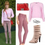 Bella Thorne: Pink Jeans, Cutout Booties