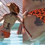 Cheryl Cole flower butt tattoo