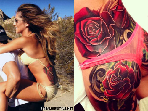 Cheryl Cole roses butt tattoo