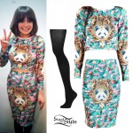 Gabrielle Aplin: Panda Flamingo Print Top & Skirt