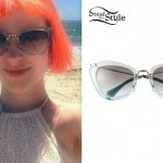 Hayley Williams: Green Transparent Sunglasses