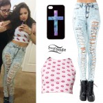 Jasmine Villegas: Destroyed Acid Wash Jeans Outfit