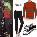 Jenna McDougall: Red & Green Striped Sweater
