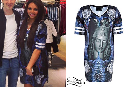 Jesy Nelson with a fan in Topshop January 11th, 2014 - photo: littlemix-news