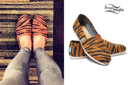 Juliet Simms: Tiger Print TOMS Shoes