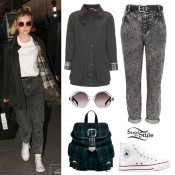 Perrie Edwards: Acid Jeans, Green Jacket | Steal Her Style